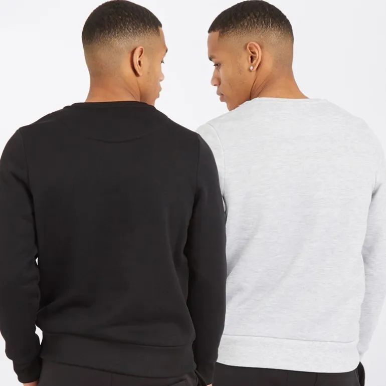 Brave Soul Herren Winston Zwei Pack Sweatshirts Schwarz/Grau