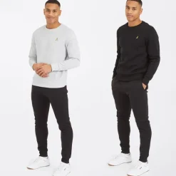 Brave Soul Herren Winston Zwei Pack Sweatshirts Schwarz/Grau