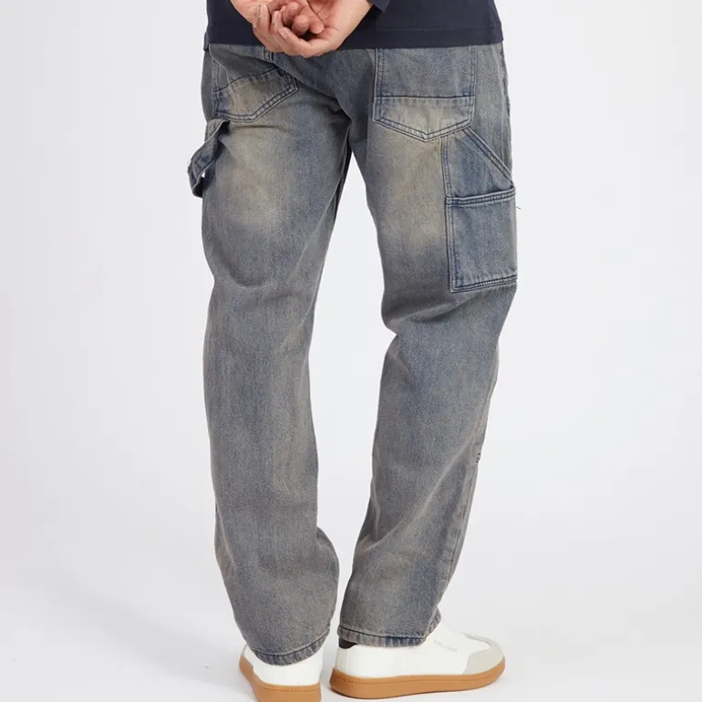Brave Soul Jeans Herren Joiner Carpenter Loose Fit Mb Blaue Waschung