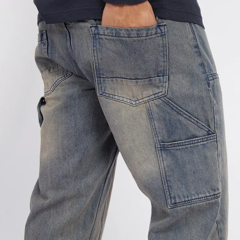 Brave Soul Jeans Herren Joiner Carpenter Loose Fit Mb Blaue Waschung
