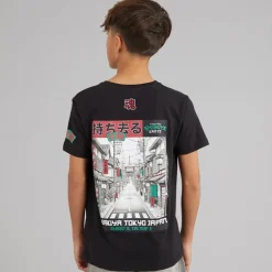 Brave Soul Junge Ameyoko T Shirt Jet Schwarz/Mehrfarbig