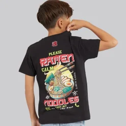 Brave Soul Junge Scran T Shirt Jet Schwarz/Multi Farbe