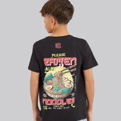Brave Soul Junge Scran T Shirt Jet Schwarz/Multi Farbe