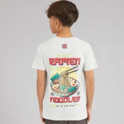 Brave Soul Junge Scran T Shirt Ecru Marl/Multi Colour