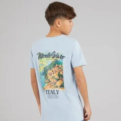 Brave Soul Junge Solaro T Shirt Light Blue/Multi-Colour