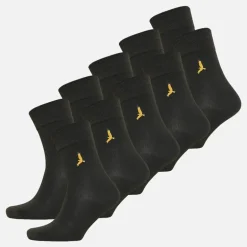 Brave Soul Junge Zehn Paar Sneaker Socken Schwarz