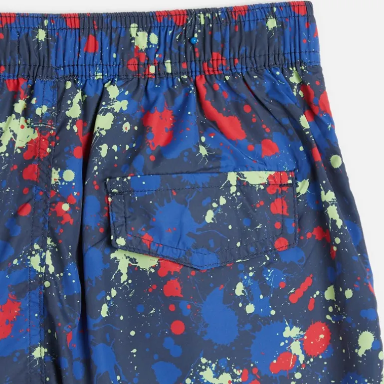 Brave Soul Junge Zweierpack Badehosen Rot/Mehrfarbig Druck Red + Multi Print