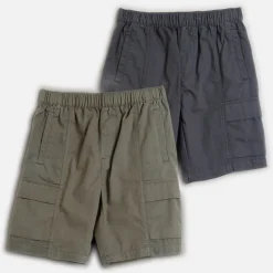 Brave Soul Junge Zweierpack Cargoshorts Marine/Grau Navy / Grey