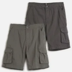 Brave Soul Junge Zwei Pack Cargo Shorts Dunkel Grau / Marine Dark Grey / Navy