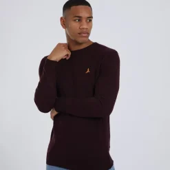 Brave Soul Pullover Herren Theory Rundhals Oxblood