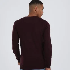 Brave Soul Pullover Herren Theory Rundhals Oxblood
