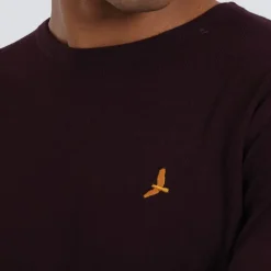 Brave Soul Pullover Herren Theory Rundhals Oxblood