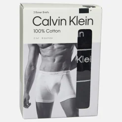 Calvin Klein Herren Baumwolle Stretch Drei Pack Boxerslips Schwarz