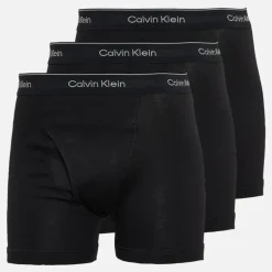 Calvin Klein Herren Baumwolle Stretch Drei Pack Boxerslips Schwarz