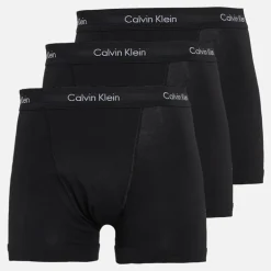 Calvin Klein Herren Baumwolle Stretch Dreier Pack Boxer Trunks Schwarz/Schwarz