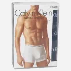 Calvin Klein Herren Baumwolle Stretch Dreier Pack Boxer Trunks Schwarz/Schwarz