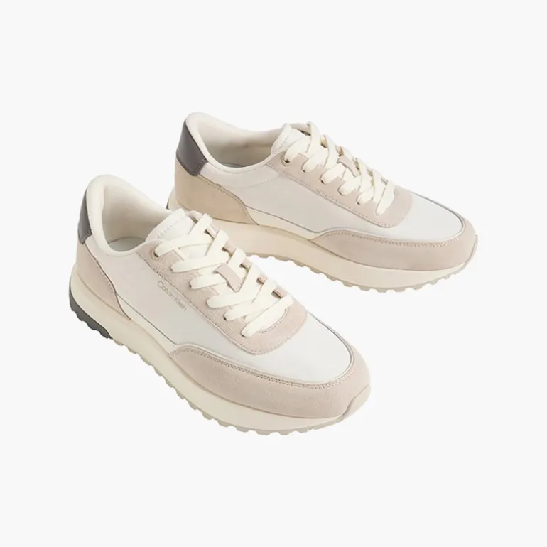 Calvin Klein Herren City Runner Turnschuhe Feather Gray/Marshmallow/Granite