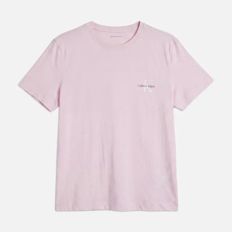 Calvin Klein Jeans Damen Monologo Zweierpack T Shirts Cradle Pink/Schwarz