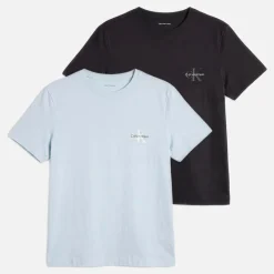 Calvin Klein Jeans Damen Monologo Zweierpack T Shirts Plein Air/Schwarz