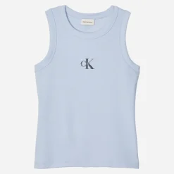 Calvin Klein Jeans Damen Monologo Rippstrick Tank Top Breezy Blue