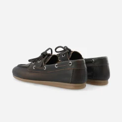 Ca'Shott Damen Cascille distressed Leder Bootsschuhe Brown Distressed