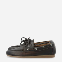 Ca'Shott Damen Cascille distressed Leder Bootsschuhe Brown Distressed