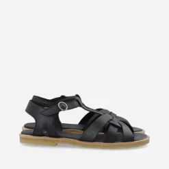 Ca'Shott Damen Casgitta Feminine Leder Sandalen Schwarz
