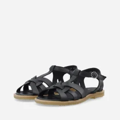 Ca'Shott Damen Casgitta Feminine Leder Sandalen Schwarz