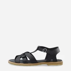 Ca'Shott Damen Casgitta Feminine Leder Sandalen Schwarz
