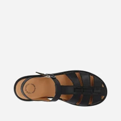 Ca'Shott Damen Casgrace Leder Fischer Sandalen Schwarz
