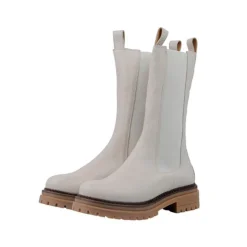 Ca'Shott Damen Cashannah Chelsea Stiefel Hoher Schnitt Leder Picasso Beige