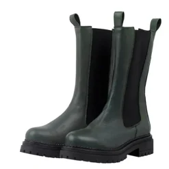 Ca'Shott Damen Cashannah Chelsea Stiefel Hoher Schnitt Leder Dark Green Delfi