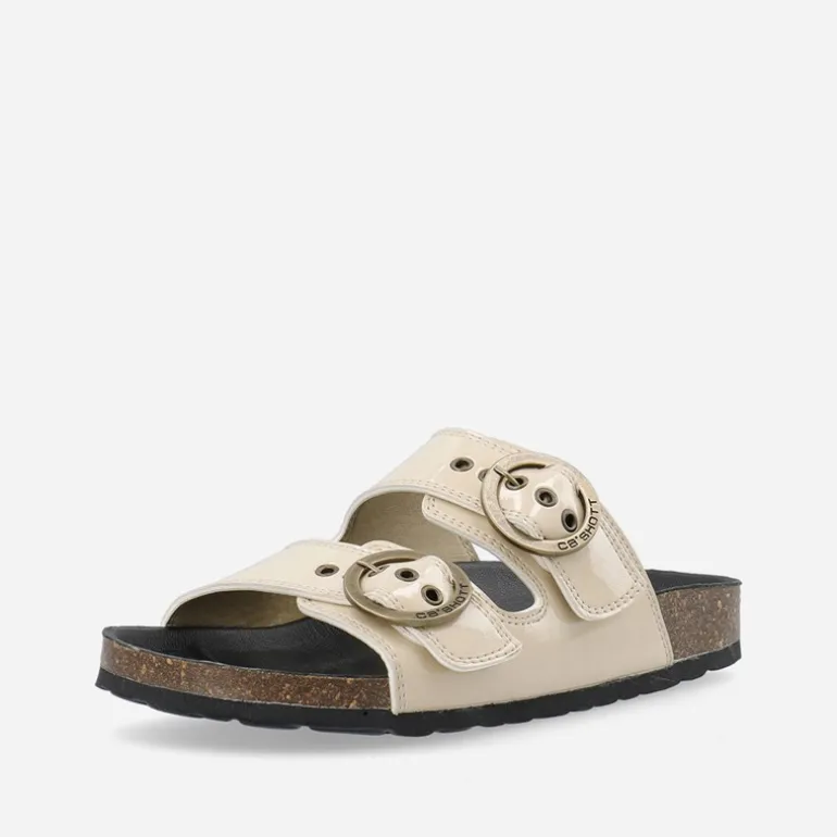 Ca'Shott Damen Cashelle Zwei Schnallen Plateau Leder Sandalen Beige