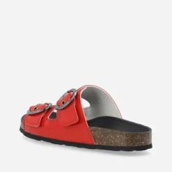 Ca'Shott Damen Cashelle Zwei Schnallen Plateau Leder Sandalen Rot