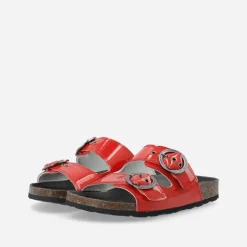 Ca'Shott Damen Cashelle Zwei Schnallen Plateau Leder Sandalen Rot