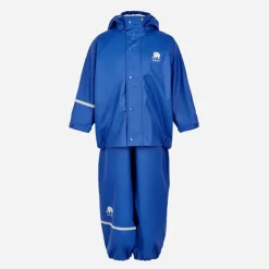 Celavi Kinder feste PU grundlegende Regenbekleidung Set Ozeanblau Oceanblue