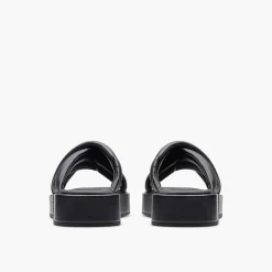 Clarks Damen Alda Glide D-Fit Slides Schwarz