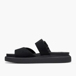 Clarks Damen Aristella D-Fit Slides Schwarz
