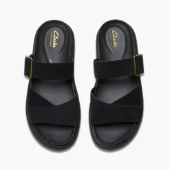Clarks Damen Aristella D-Fit Slides Schwarz