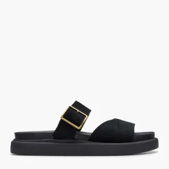 Clarks Damen Aristella D-Fit Slides Schwarz