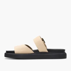 Clarks Damen Aristella D-Fit Slides Ecru