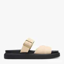 Clarks Damen Aristella D-Fit Slides Ecru