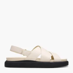 Clarks Damen Aristella Sun Riemen Sandalen Cream Leather