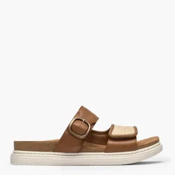 Clarks Damen Arwell Dual Riemen Sandalen Tan Leather