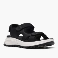 Clarks Damen ATL Trek Surf Sandalen Black Leather