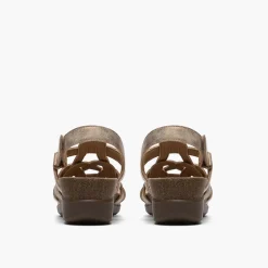 Clarks Damen Calenne Gracie Keilabsatz Sandalen Bronze Metallic