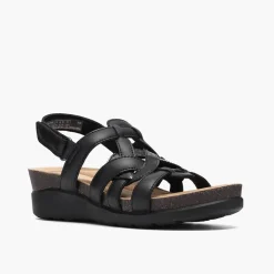 Clarks Damen Calenne Gracie Keil Sandalen Black Combi