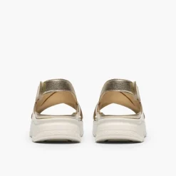 Clarks Damen Dashlite Wish Knöchel Riemen Sandalen Gold Leather