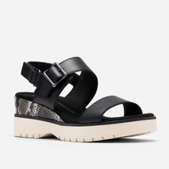 Clarks Damen Diaz Rosen Sandalen Black Combi