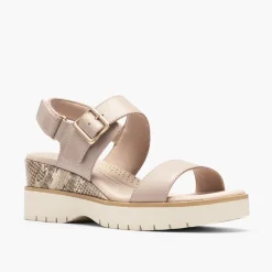 Clarks Damen Diaz Rosen Sandalen Sand Combi